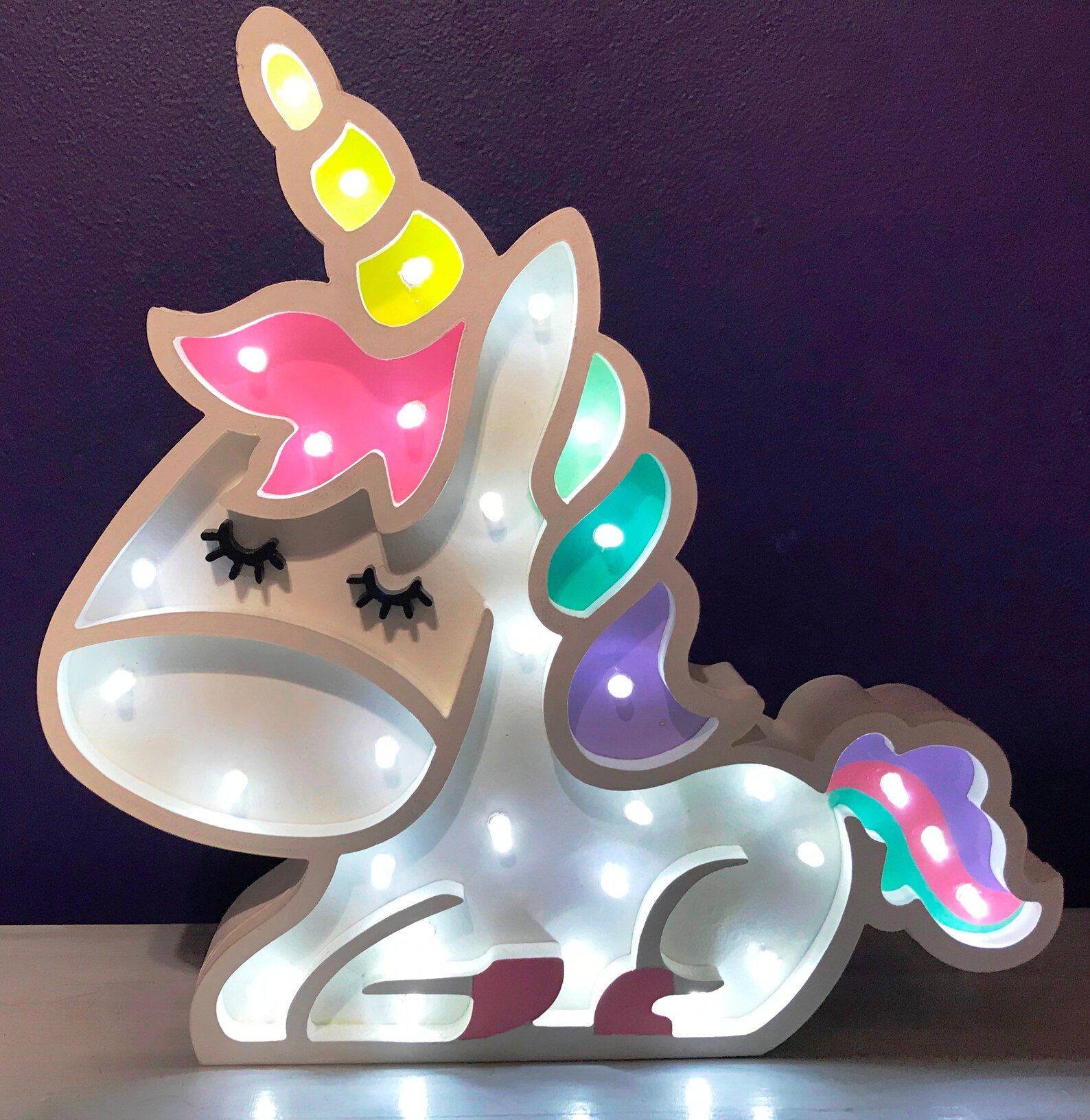 Unicorn Night Light/ Light Lamp. Lámpara Unicornio Con Luces Etsy UK