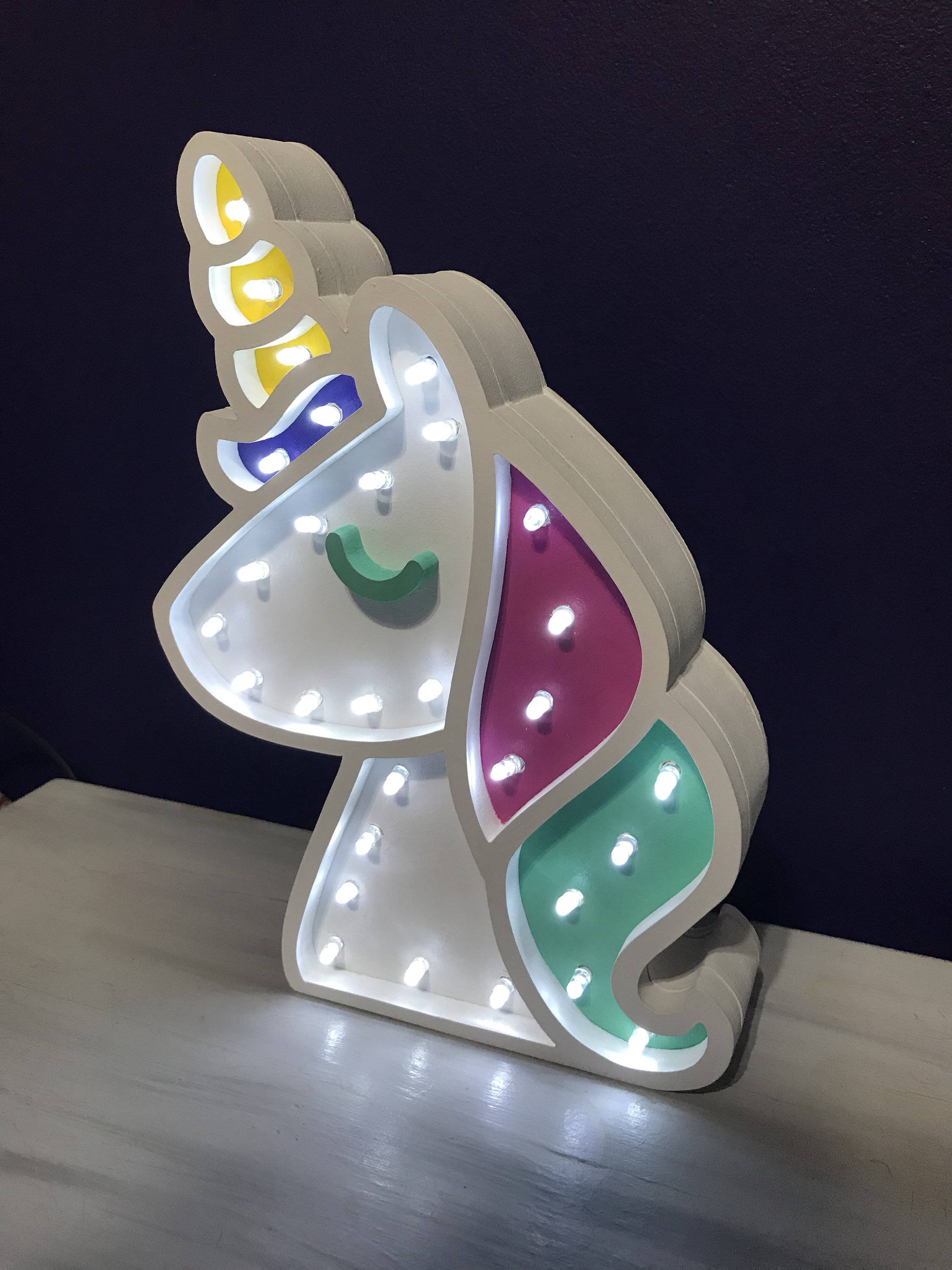 Unicorn Night light/ light lamp. Lámpara Unicornio con luces Etsy