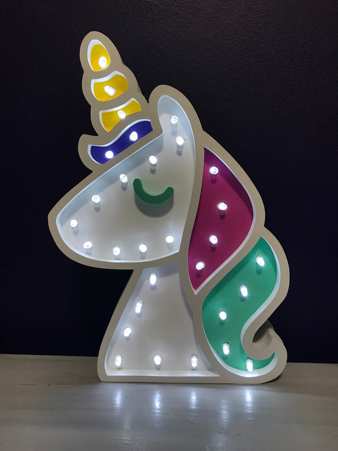 Unicorn Night Light/ Light Lamp. Lámpara Unicornio Con Luces Etsy