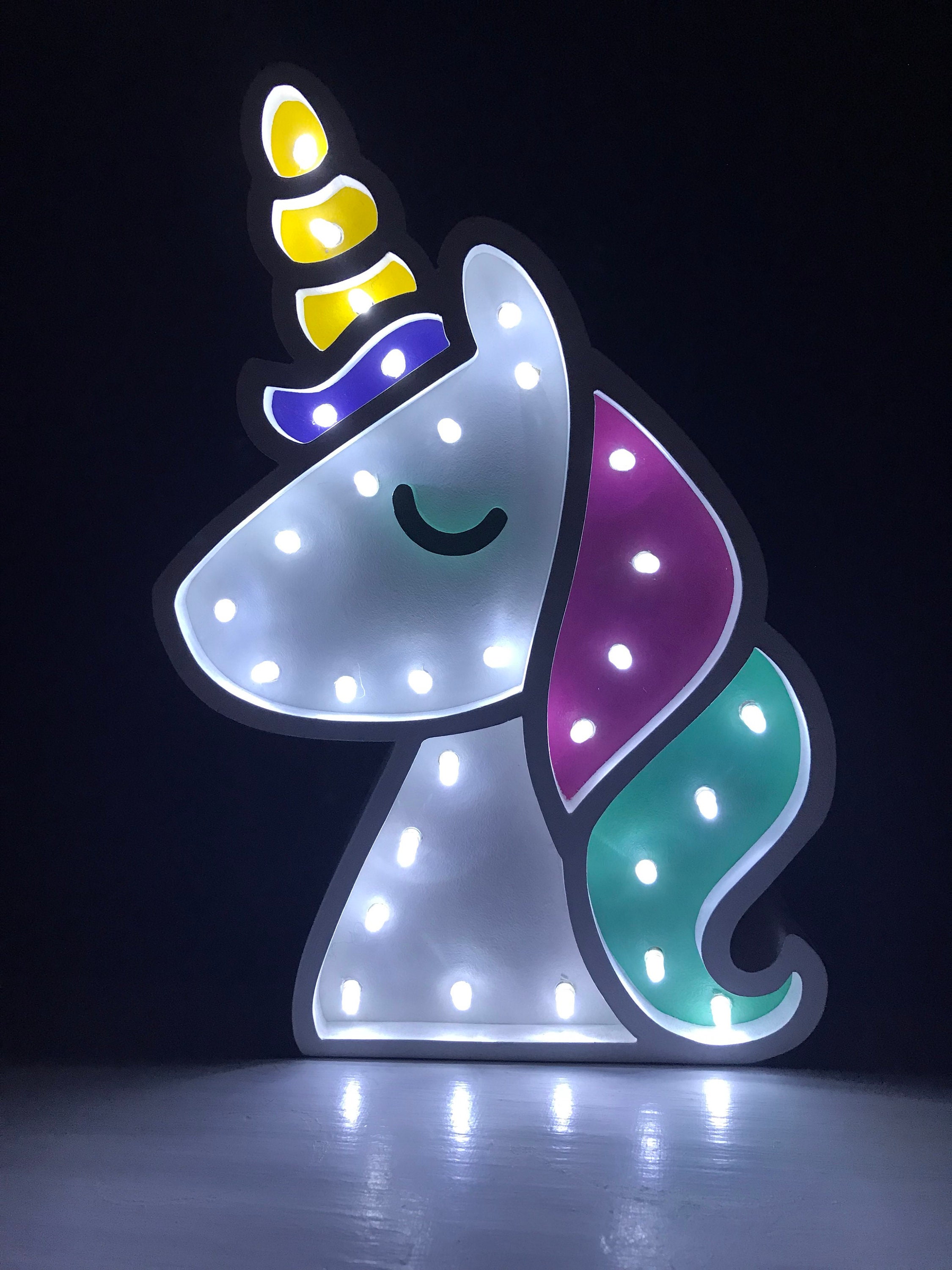 Unicorn Night light/ light lamp. Lámpara Unicornio con luces Etsy España