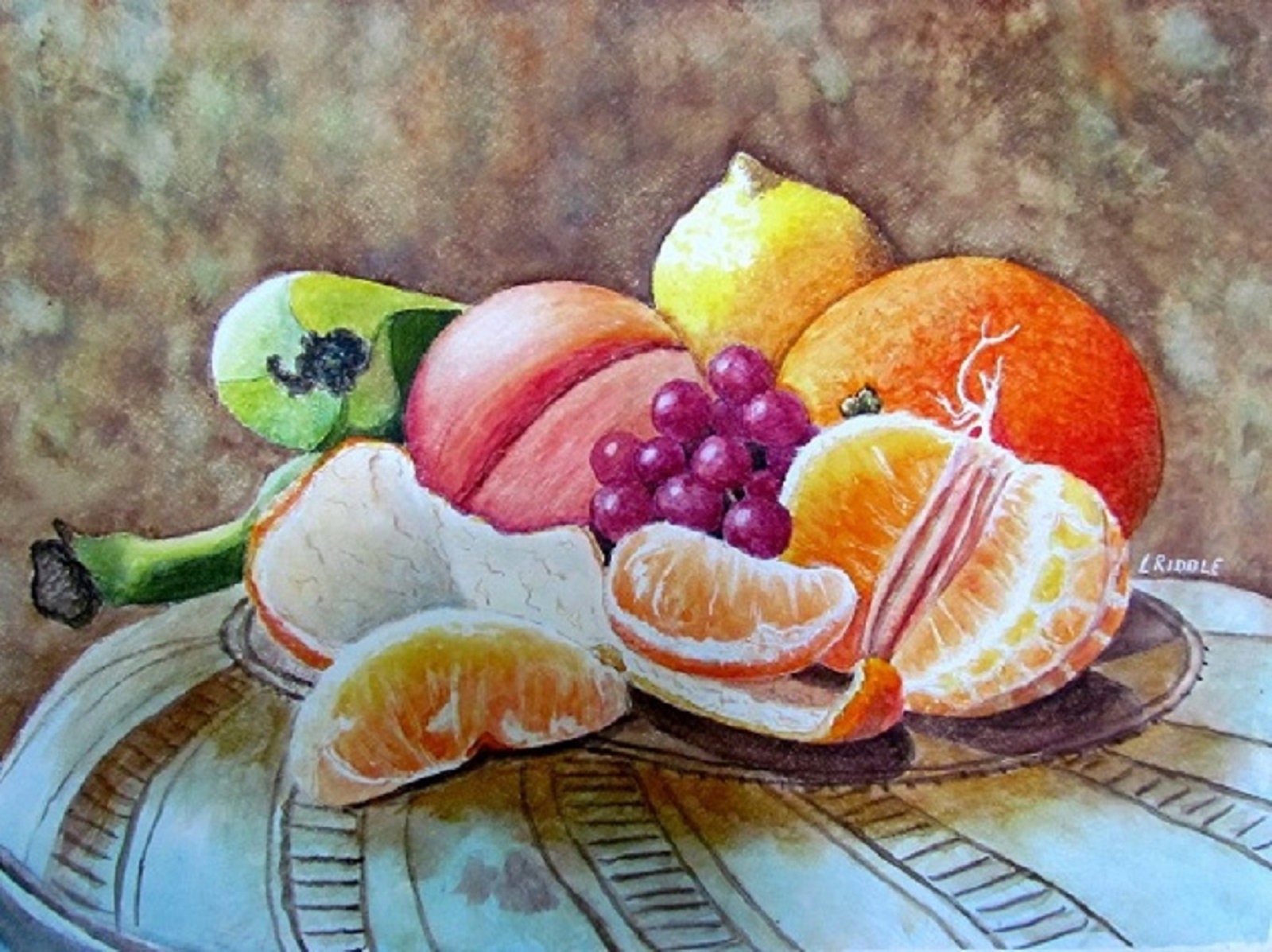 Corbeille De Fruit Dessin Realiste Corbeille de fruits 11x15 aquarelle originale décor de - Etsy France
