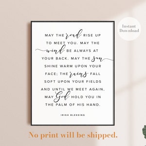 Irish blessing PRINTABLE | May the road rise up to meet you | Irish blessing Print Wall Art Inspirational Wall Art Irish Blessing Sign