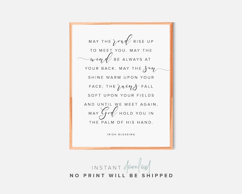 Irish Blessing Inspirational Wall Art Printable May The - Irish Wall Decor Items Irish Blessing Inspirational Wall Art Printable May The - Irish Wall Decor Items