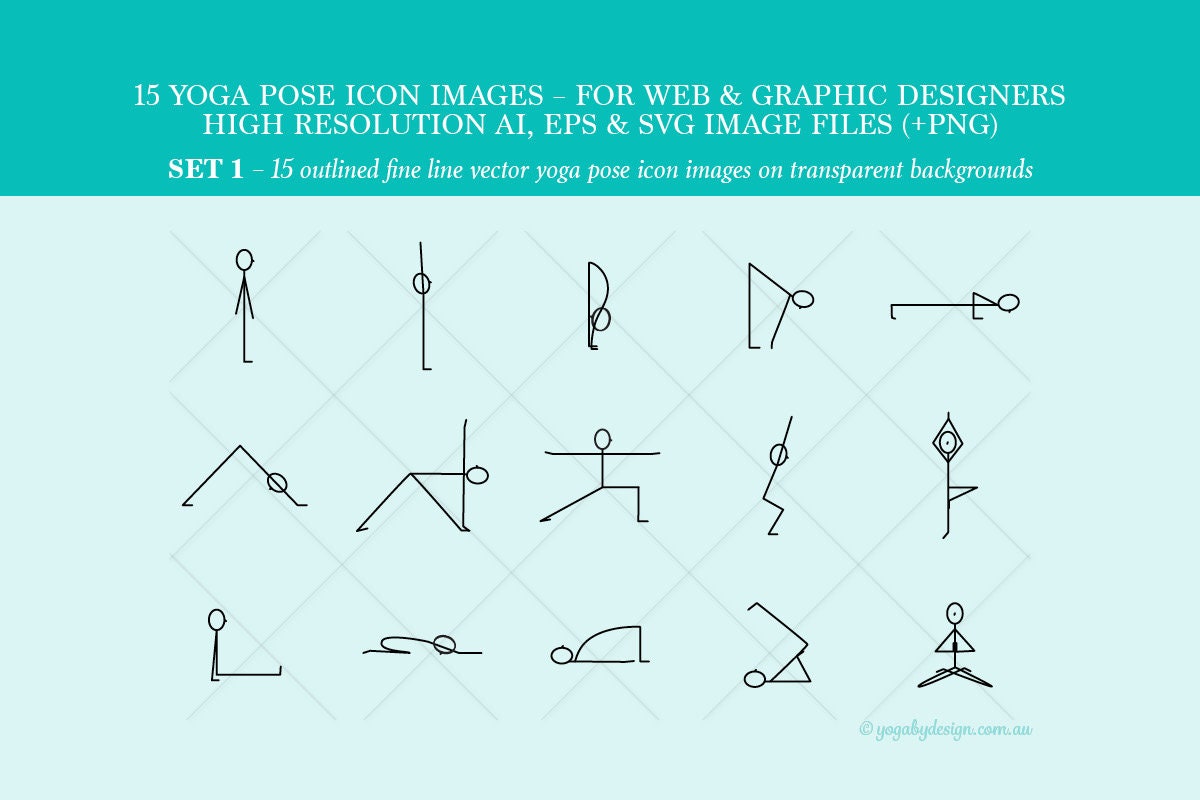 Buy Yoga Clipart Set of 8 Printable Graphics of Yoga Poses, Digital  Stickers in PNG and SVG Formats for Exercise, Business Use and Digital Art  Online in India - Etsy