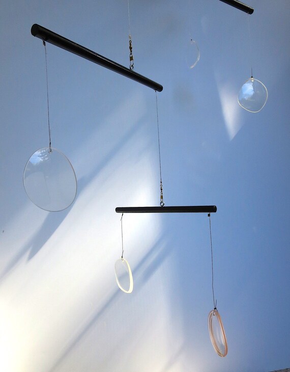 Glasses Lenses Mobile Upcycled Art Recycled Optometrist Gift Eye Doctor Cubicle Art Mobile Art 4 Levels 6 Lenses
