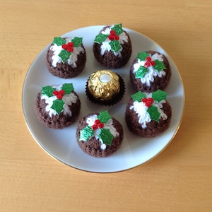 Hand Knitted Christmas Pudding Chocolate Cover, Holiday Table Decor