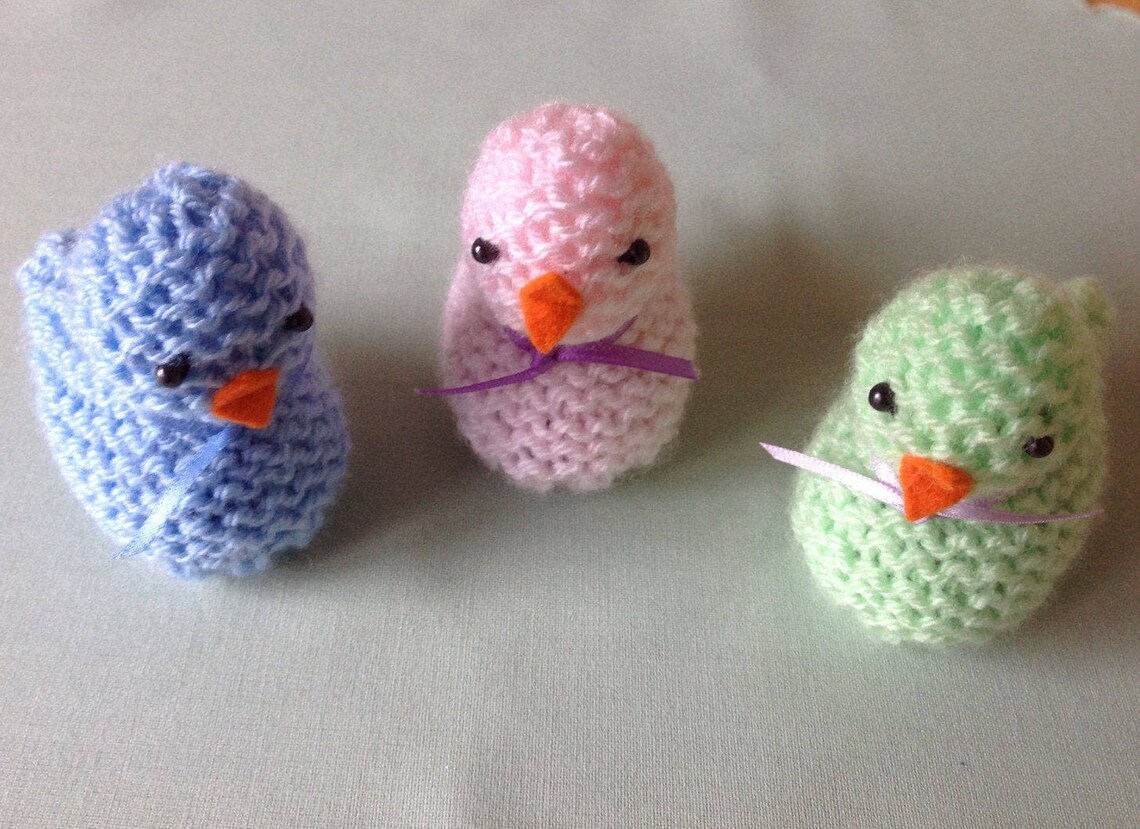 A hand knitted Spring chick to cover a Cadbury's creme egg Etsy