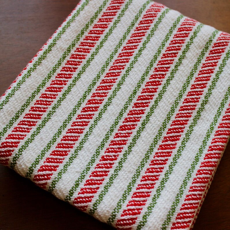 Handwoven Towel Christmas Dish Kitchen Cotton Linen Hand Woven Etsy