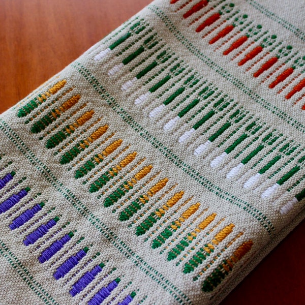 Handwoven Towel Veggies Cotton Linen Kitchen Dish Natural Chef Vegetable Garden Corn Eggplant Carrots Onion Huge Large