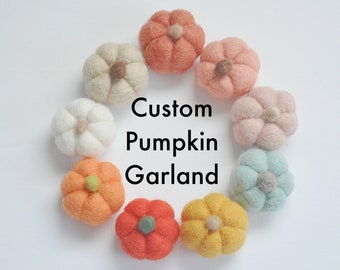 Custom Wool Felt Pumpkin Garland