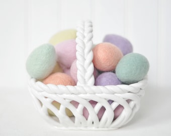 Loose Felt Eggs, 4 cm - Pastel Rainbow - Tiered Tray - Spring Decoration - Easter Egg Ornament