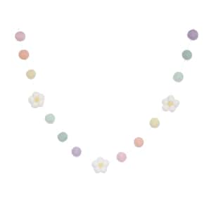 Pastel Rainbow Felt Daisy Garland - Spring Decorations - Girls Room - Nursery Decor