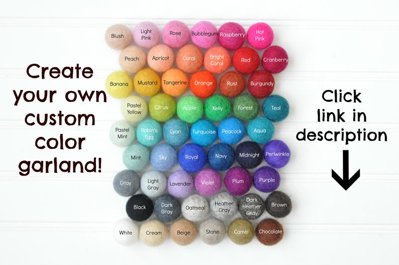 Farmhouse Wood Bead Garland Rustic Neutral Bunting Wool Etsy