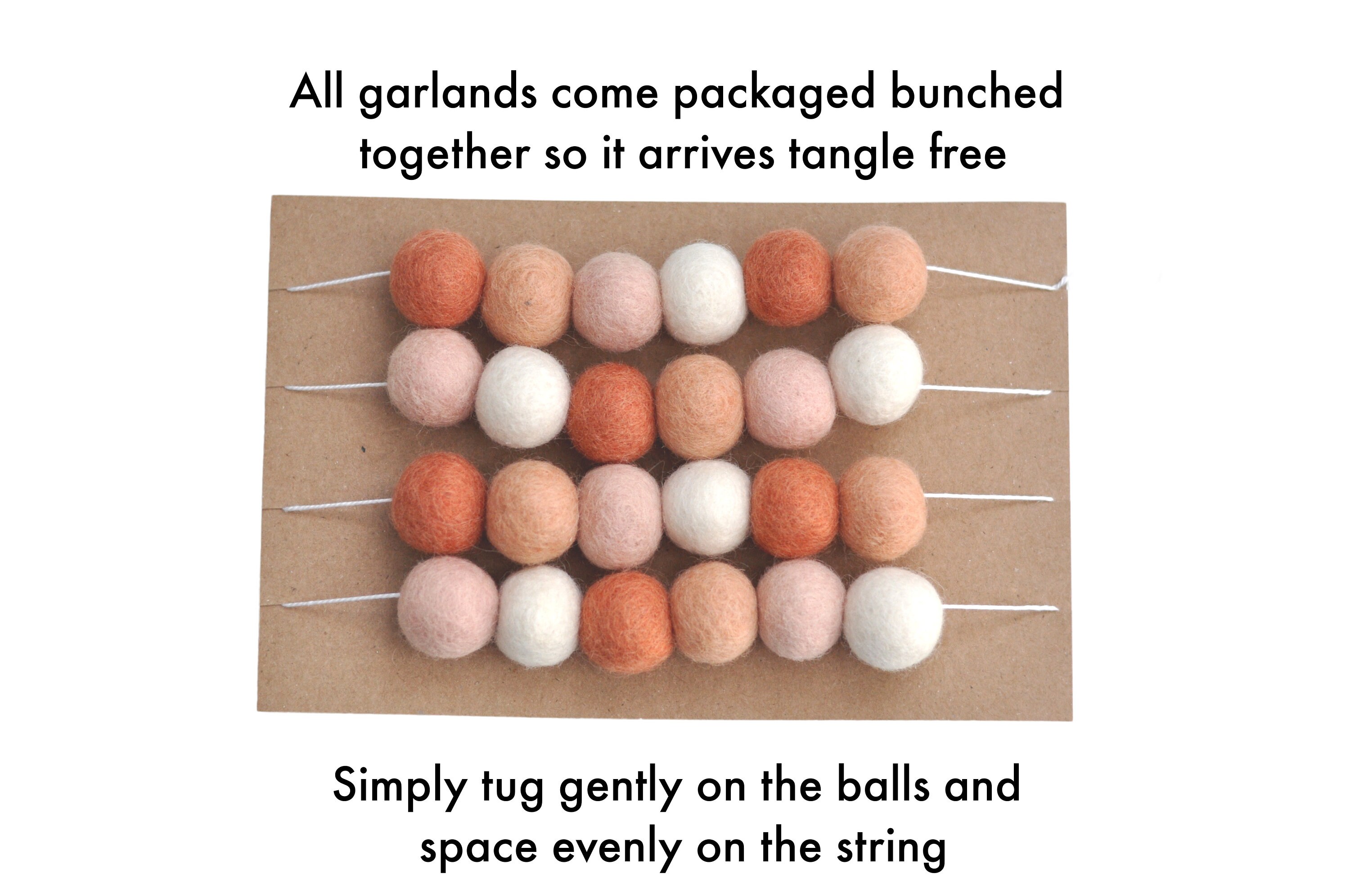 4 Ghirlande Con Pompon In Feltro Rosso Rosa Bianco - 1,8 Metri Ciascuna Per Decorazioni Feste E Matrimoni - 5