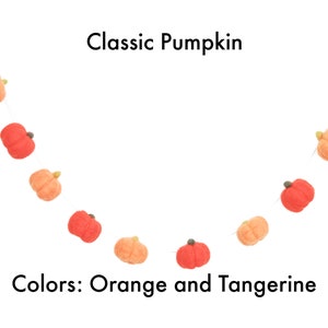 Classic fall pumpkin garland with orange and tangerine pumpkins.