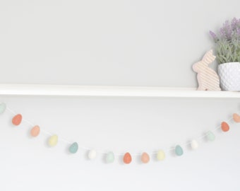 Farmhouse Spring Decoration - Easter Egg Garland - Wool Felt Egg Bunting