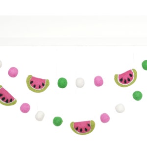 Watermelon Felt Ball Garland: Summer Party Decor