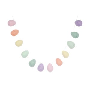 Easter Egg Garland - Pastel Rainbow - Spring Decor - Felt Eggs 4 cm