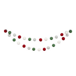 Guirlande de sapin de Noël de ferme - décoration rustique des fêtes - décoration de cheminée champêtre - pompons en feutre de laine