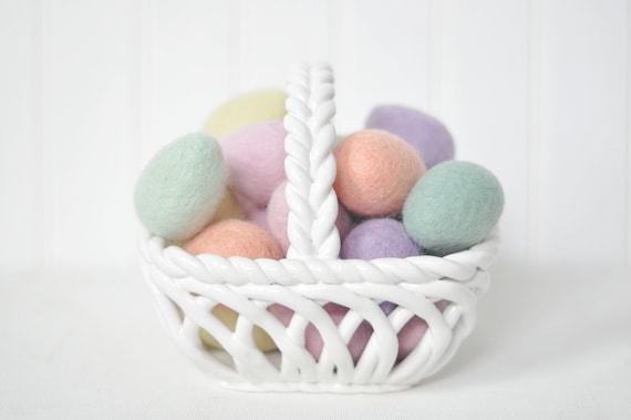 Loose Felt Eggs, 4 cm - Pastel Rainbow - Tiered Tray - Spring Decoration - Easter Egg Ornament