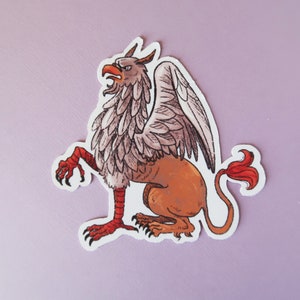 Medeltida klistermärkesset, Renässansklistermärken, Mytiska varelser, Gryffin Fantasy-klistermärken, Magiska varelser, Mytiska bestar, Griffin bild 10
