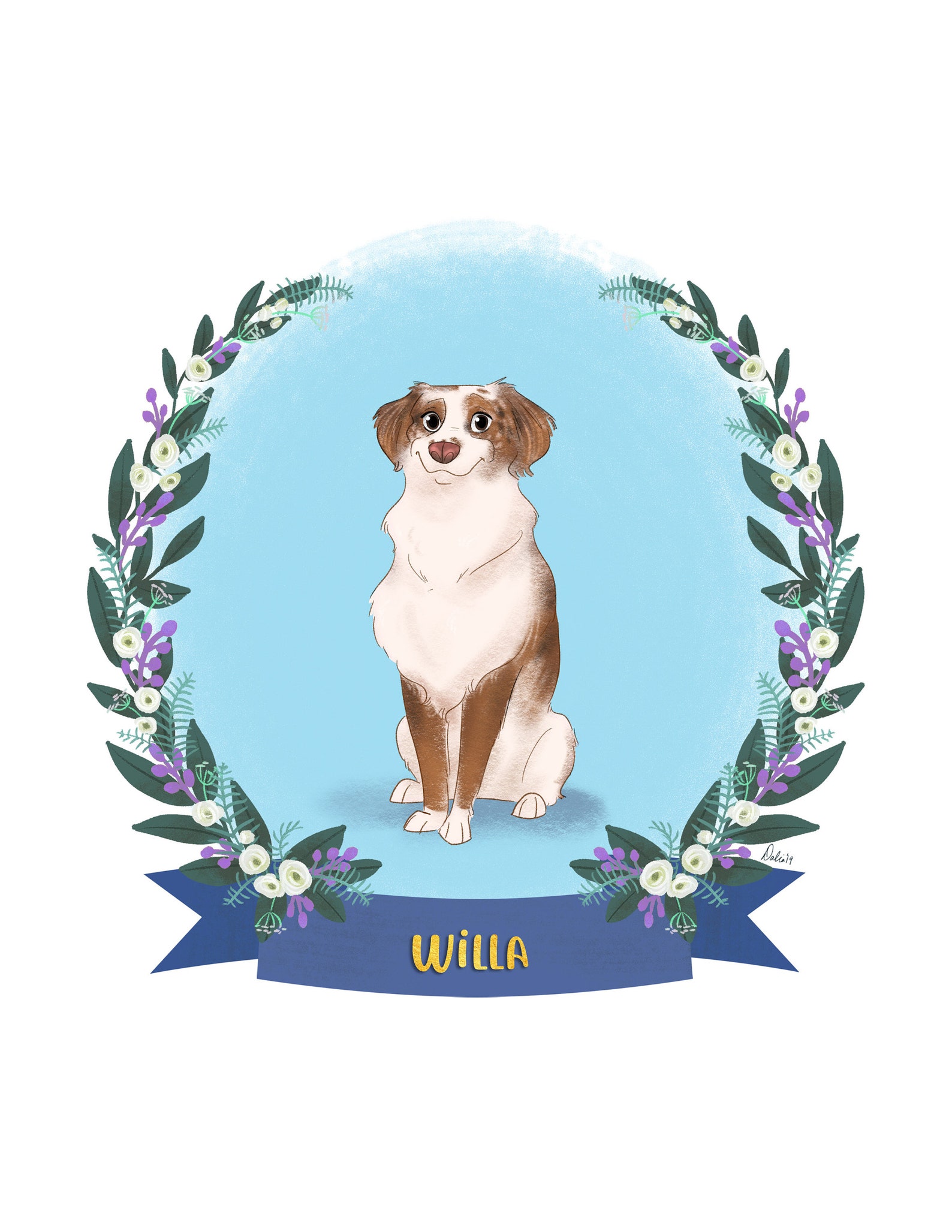 Custom Pet Portrait Illustration Cartoon Pet Portrait Funny Etsy