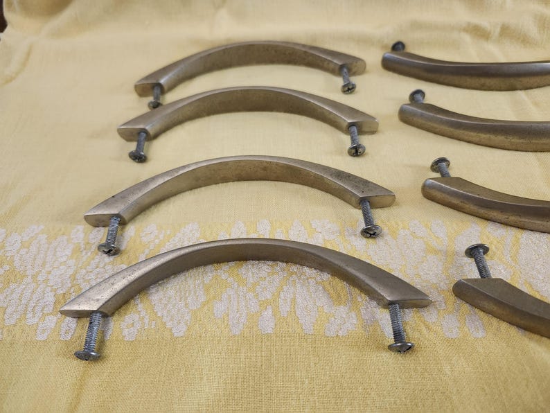 12-Mid-Century Pull-Knobs, Stainless, Metal, Handles, Knobs, Pulls, Cabinet/Dresser Drawer, 5.75" L (Read Description) (Shipping Included) Bild 14