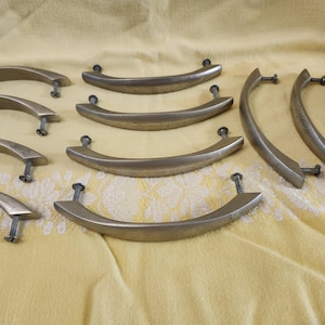 12-Mid-Century Pull-Knobs, Stainless, Metal, Handles, Knobs, Pulls, Cabinet/Dresser Drawer, 5.75" L (Read Description) (Shipping Included) Bild 6
