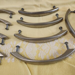 12-Mid-Century Pull-Knobs, Stainless, Metal, Handles, Knobs, Pulls, Cabinet/Dresser Drawer, 5.75" L (Read Description) (Shipping Included) Bild 13