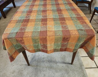 Retro Rectangle Decorative Tablecloth/Cover, Autumn/Harvest, Maple Leaf, Cotton, 60" L x 45" W (Shipping Included) (Please Read Description)