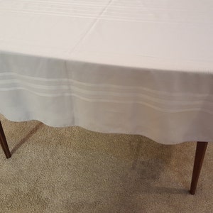 Retro Large Oval Blue Polyester Tablecloth Decorative, 84&quot; x 60&quot; (Please Read Description)