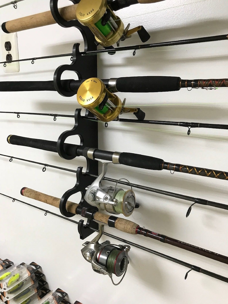 15 Deluxe Fishing Rod Pole Reel Holder Garage Wall Ceiling Etsy