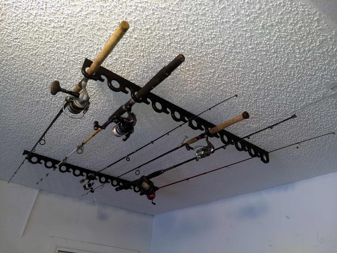 21 INSHORE Fishing Rod Rack Holder Garage Ceiling or Wall Mounted Storage  organizer for Pole and Reel Perfect Fishing Gift -  Canada