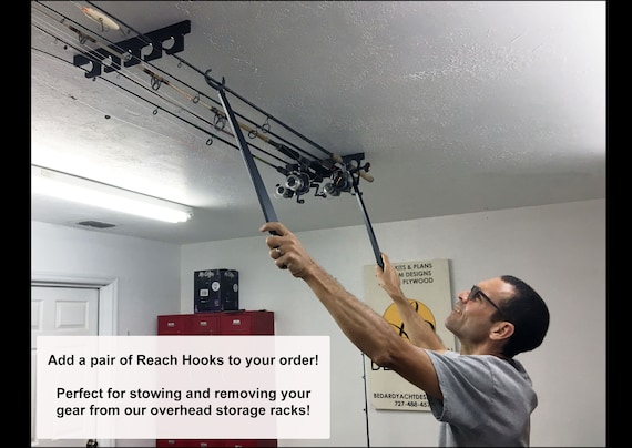 17-OFFSHORE Fishing Rod Pole Reel Rack Holder Garage Ceiling Wall Mounted  Rack Organizer Storage 