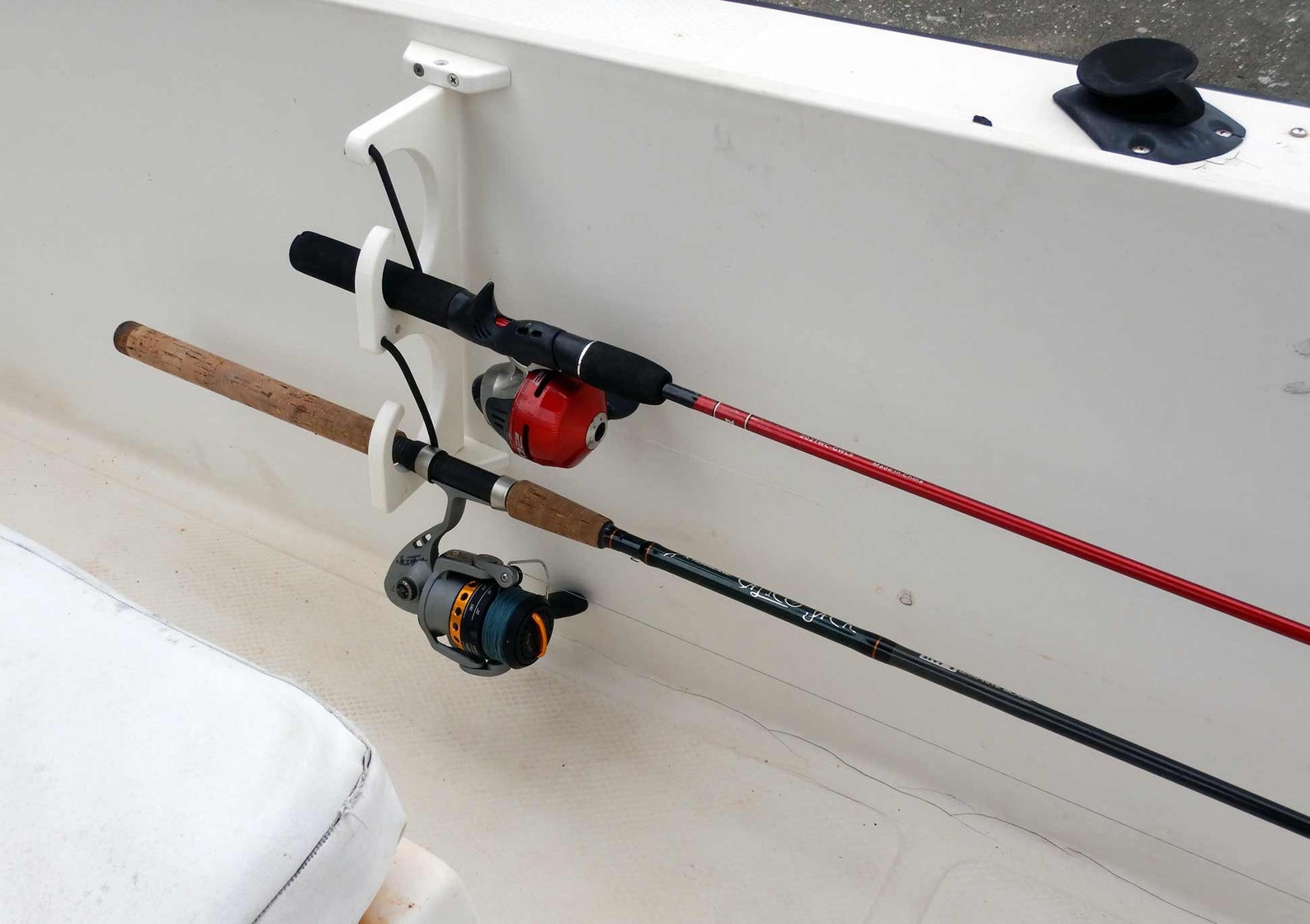 2 Fishing Rod Pole Reel Folding Holder Gunwale Boat Rack Etsy