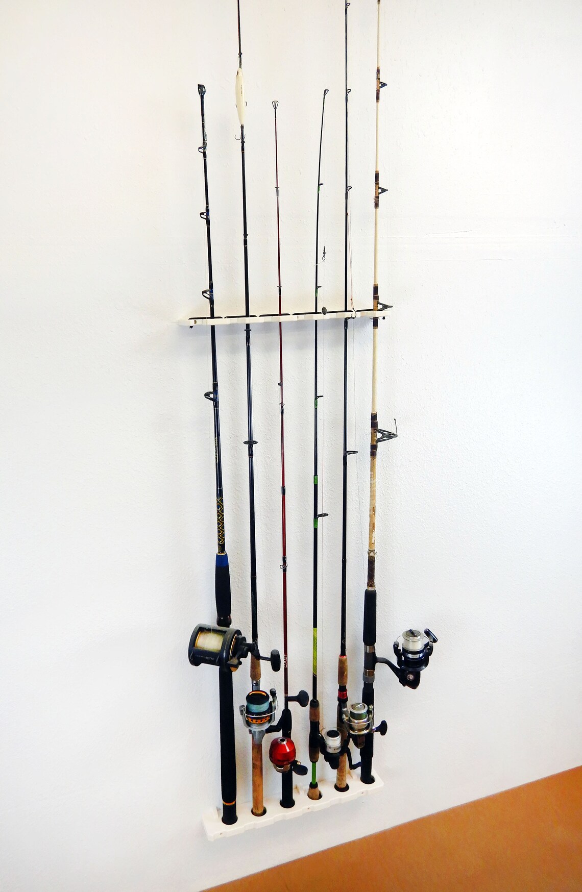 Vertical 6 Fly Fishing Rod Holder Vertical Console Boat Wall Etsy
