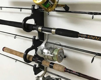 29 Deluxe Fishing Rod Pole Reel Holder Garage Wall Ceiling Mount Rack Organizer