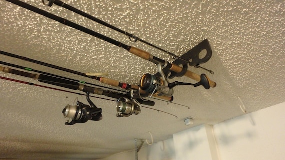 11 INSHORE Fishing Rod Rack Fishing Pole Reel Holder / Organizer Mounts to  Wall or Ceiling Garage Rack Perfect Father's Day Gift 