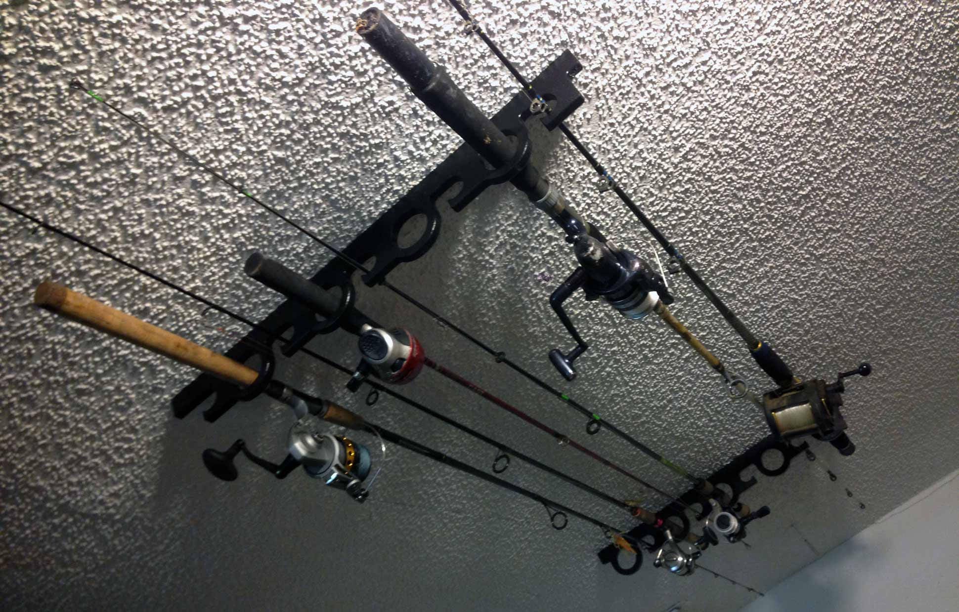 9 OFFSHORE Fishing Rod Pole Reel Holder Garage Ceiling Wall Mount Rack  Organizer Perfect Gift for a Fisherman 