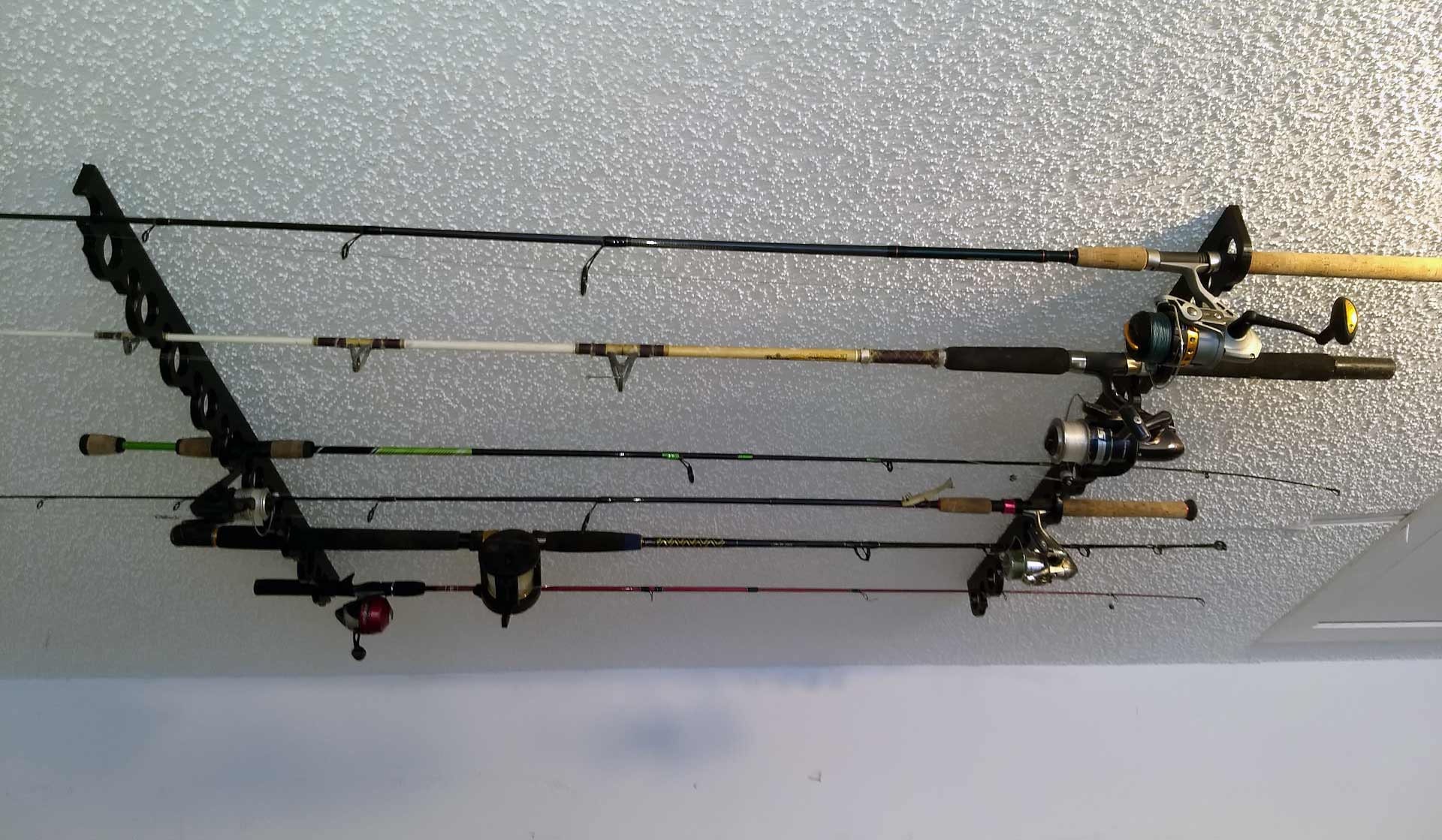 21 INSHORE Fishing Rod Rack Holder Garage Ceiling or Wall Mounted
