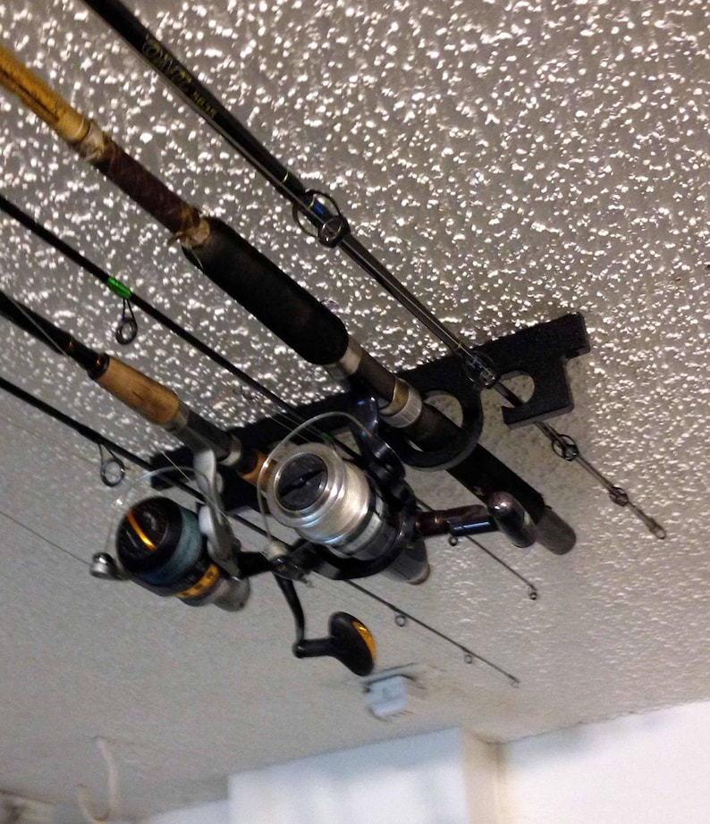 5 OFFSHORE Ceiling or Wall Rack Holder Fishing Rods Pole Reel Holder Garage Ceiling Wall Mount Storage Organizer Father's Day gift image 5