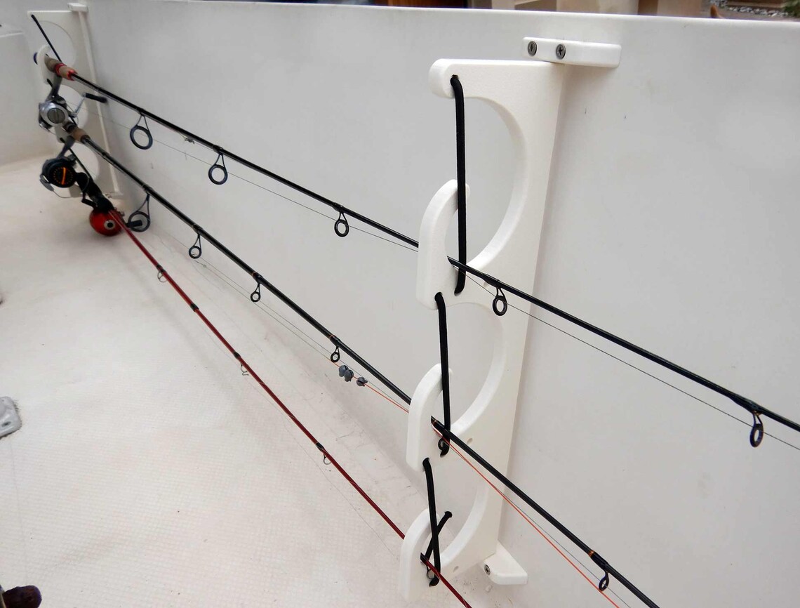 3 Fishing Rod Pole Reel Folding Holder Gunwale Boat Rack Etsy