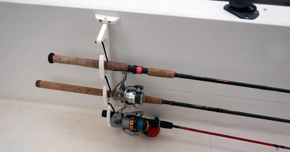 3 Fishing Rod Pole Reel Folding Holder Gunwale Boat Rack Etsy