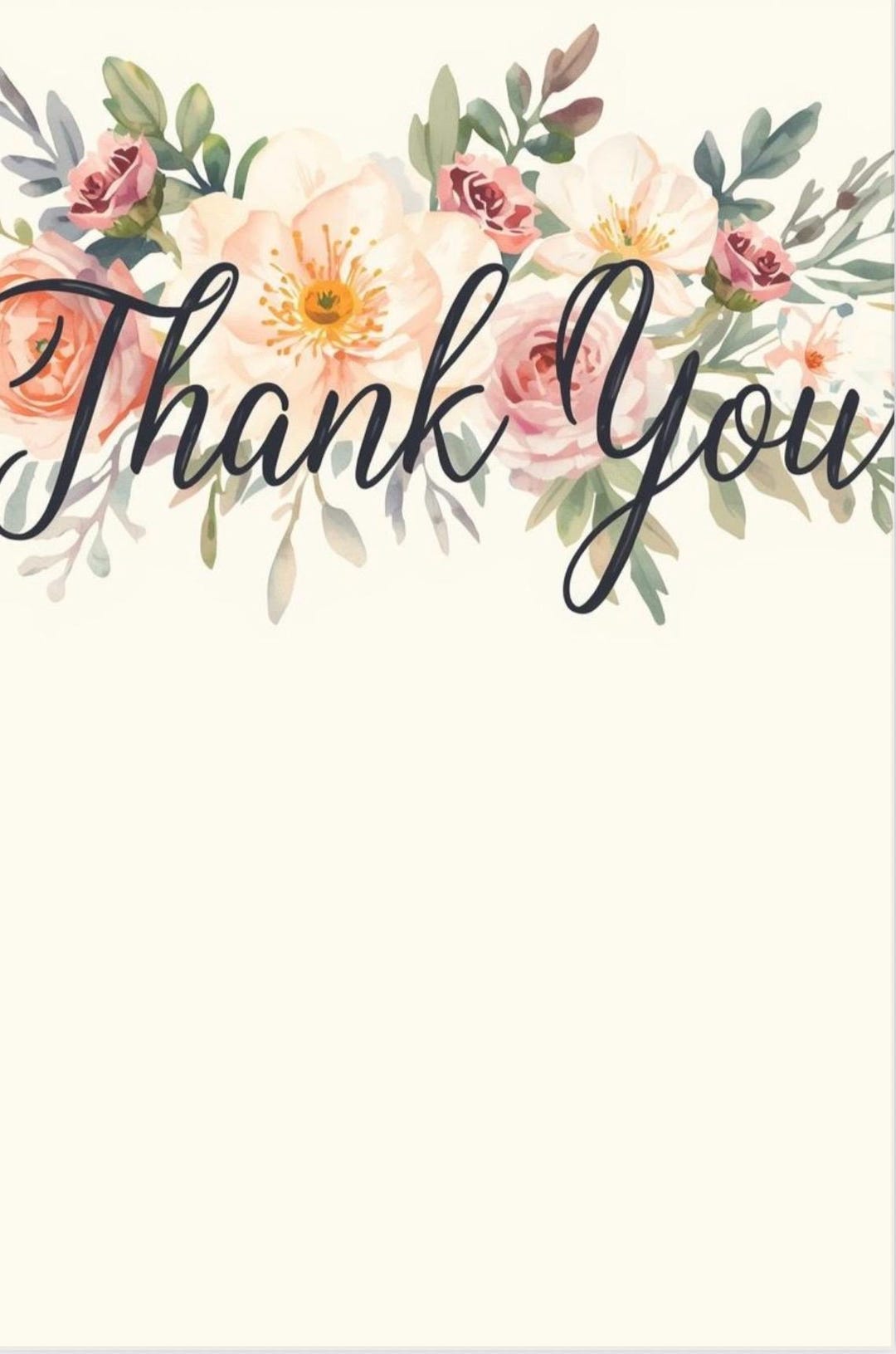 Floral Thank You Card Printable Editable Template - Etsy