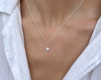 LAYLA. Sterling Silver North Star Pendant Necklace
