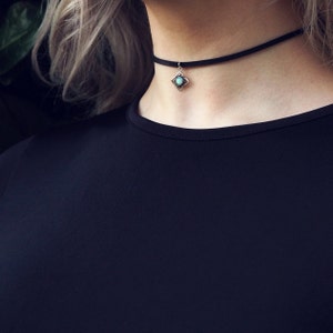 KYLA White Opal Sterling Silver Pendant Choker image 3