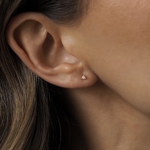 DARA. Gold Tiny Opal Stud Earrings
