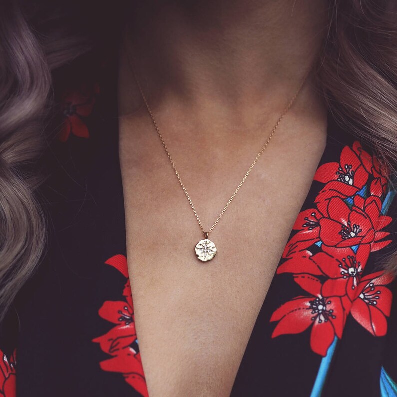 NORI Gold Filled North Star Coin Pendant Necklace