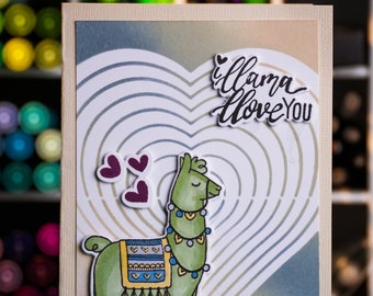 Handmade Greeting Card - I LLama Love You - Love Card