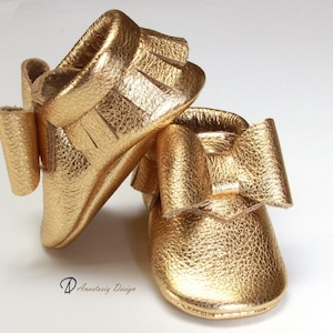 Baby Mokassins Leder Baby Mokassins, Gold Leder Baby Mokassins, Baby Mädchen Mokassins, Kleinkind Mokassins, Baby Mädchen Schuhe, Gold Schuhe